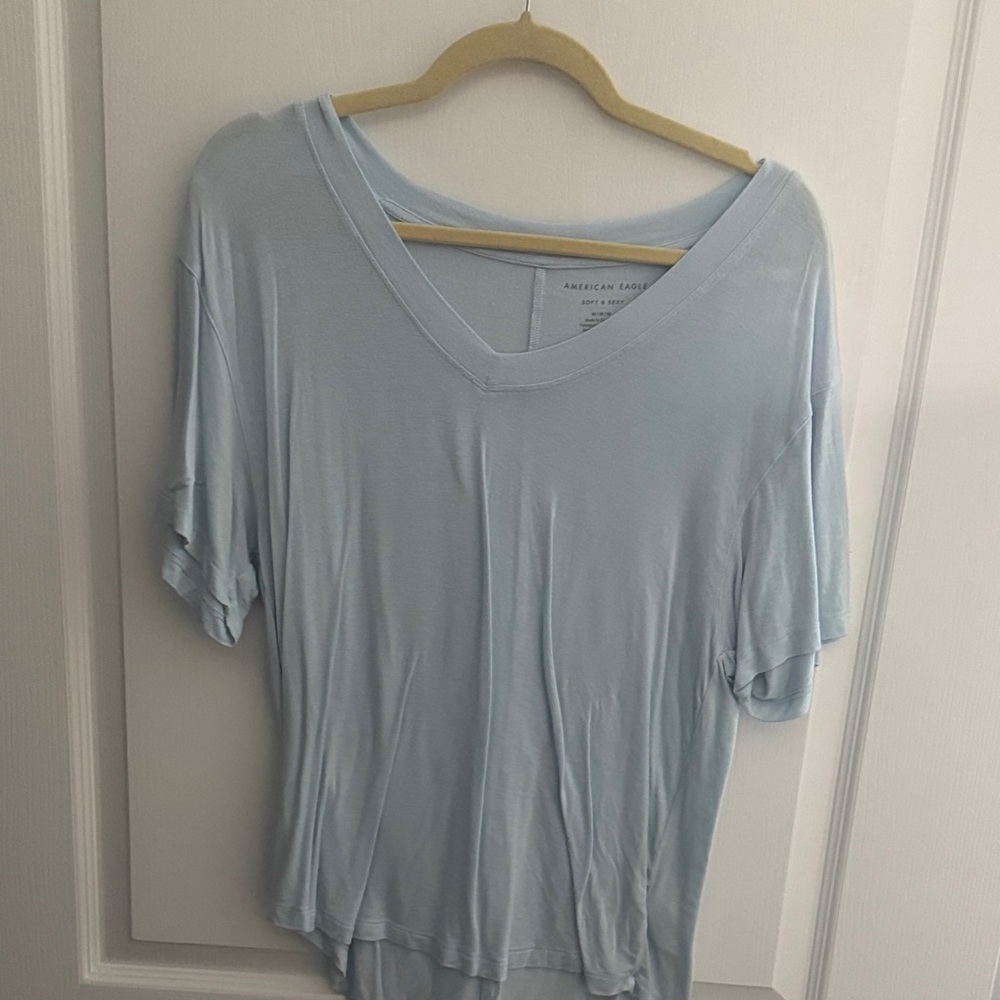 American Eagle Outfitters Soft Blue Short Sleeve Tee
